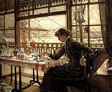 James Jacques Joseph Tissot Wall Art - Room Overlooking the Harbour